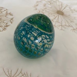 Hand Blown Glass Egg shaped paper weight